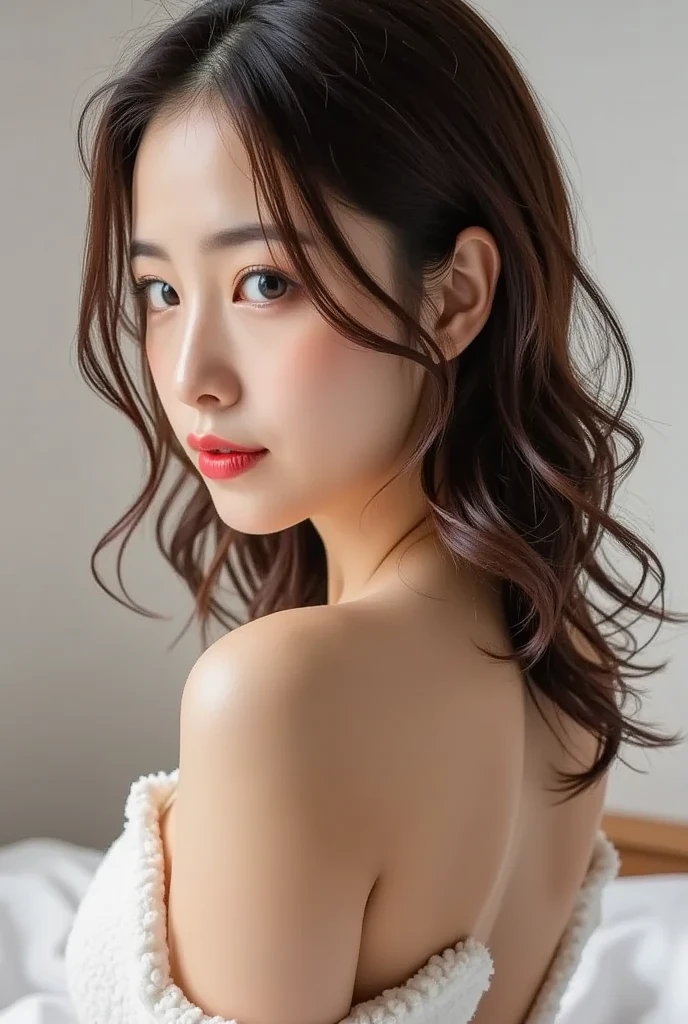 (8K, Raw photo, highest quality, masterpiece:1.2), Super detailed, super resolution, (realistic, realistic Photo:1.37), full body photo, High-definition RAW color photo, professional photos, Very detailed and beautiful new, very detailed, 8K wallpaper, amazingly detailed, huge file size, official art, highly detailed CG unity 8K wallpaper, , 8人のbeautiful actress, very detailed美new女の子, very detailed顔, very detailed目, very detailed肌, very detailed指, very detailed鼻, very detailed detailed mouth , perfect anatomy, Very detailed background, very detailed服, 1 girl, (20:1.2), 20th generation, cute girl, realistic body, The beauty of slim abs, Fair skin, glowing skin, slender body, long and thin legs, handsome body, shiny light brown hair, feminine adult wavy hair, (dull bangs:1.2), Overflowing smiles, Beauty new teeth alignment, cute, like々new, beautiful small face, realistic face, beautiful actress' dark makeup, delicate eyes, Long eyes that seem to suck you in, Plump and glossy red lips, My cheeks turned red, perfect naked, small bowl-shaped chest, small upturned pink areola, Plump and beautiful butt, necklace, earrings, double eyelid, Beauty New Thin Eyebrows, Open-air bath with a view outside, Spotlight, stand naked with the window open, spread your hands, A face that feels with its mouth half open, Stunning full body shot looking up from the butt, back angle, Staring into the distance with a dreamy expression, dynamic lighting