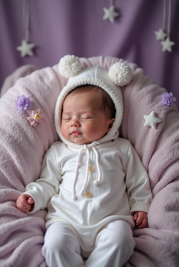 there is a baby sleeping under a blanket with stars hanging from it, good night, profile pic, profile picture, cutest, sweet dreams, dreamy night, dreamy, themed on the stars and moon, very magical and dreamy, sleepy, dreamy soft, adorable, portait photo profile picture, very cute and childlike, album art, cute digital art, star