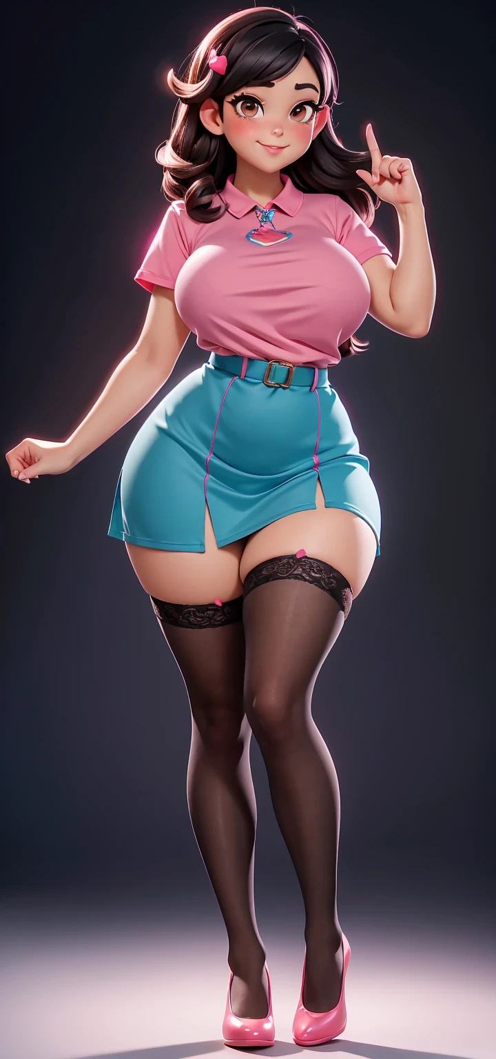 (photorealistic:1.4), (masterpiece, sidelighting, finely detailed beautiful eyes: 1.2), masterpiece*portrait, realistic, 3d face, good photo, 4k, high quality, high resolution, hyper detail, realistic, reality, smooth graphics, realistic sexy wears, 3D, best resolution, sexy, good contrast, perfect shading, realistic skin texture, finely detailed, dramatic lighting, realistic lighting, amazing shadows, sexy and hot, huge breasts about to burst, huge ass, huge butts, thicc thighs, everything she wears is tight, shiny and skinny, , shiny hair, extreme shiny skin, tight skinny shiny latex skirt, tight skinny shiny latex bra