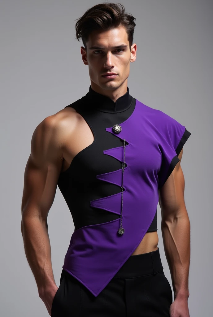 a male human with purple dragon features