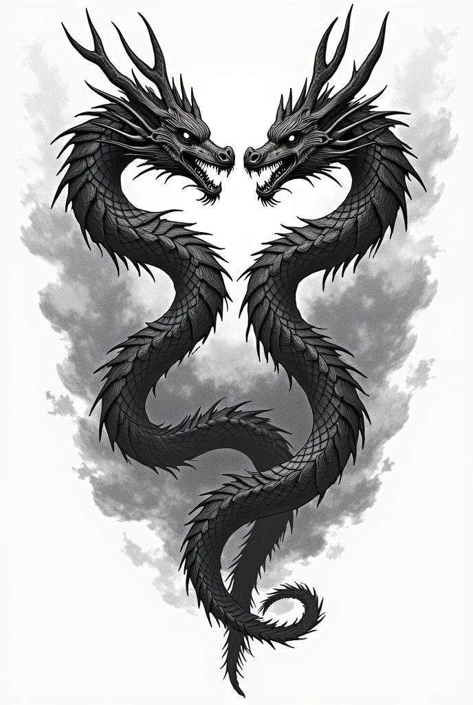 black and white drawing of dragon for a logo 