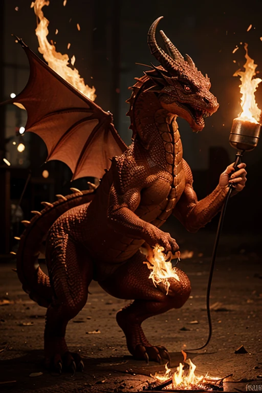 dragon animal on fire anime