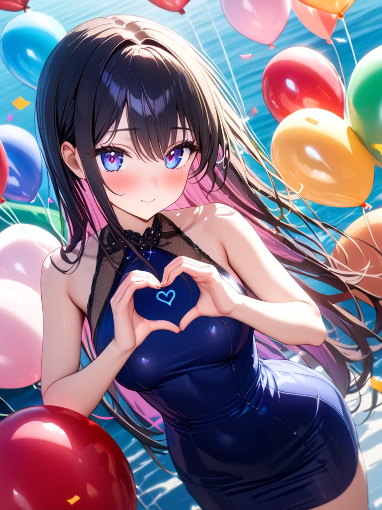 (masterpiece,highest quality,超A high resolution),japanese woman, (((Very beautiful 25 year old girl))), pretty girl、look at the photographer、 ((beautiful low ponytail)), super cute face, glossy lips, double eyelids in both eyes,natural smile、 natural makeup, long eyelashes, Shiny and smooth hair、center image, perfect limbs, perfect anatomy,(((party dress))、party venue,