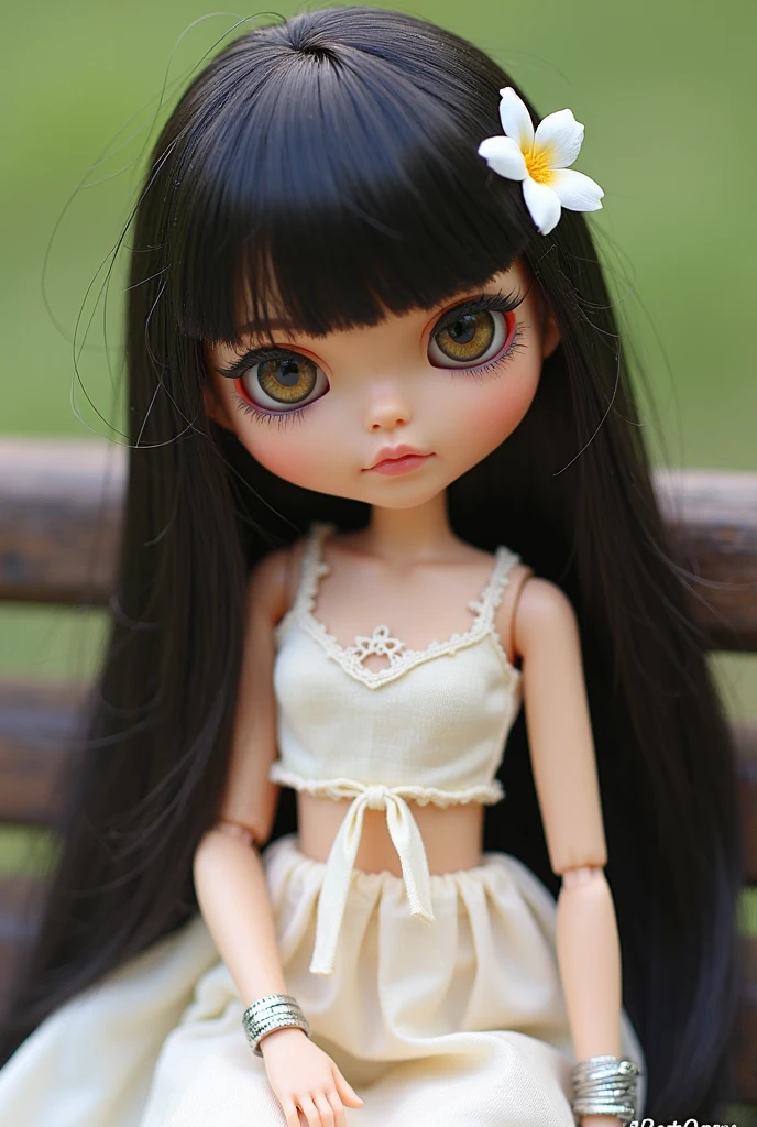 Blythe Custom Doll Black Hair