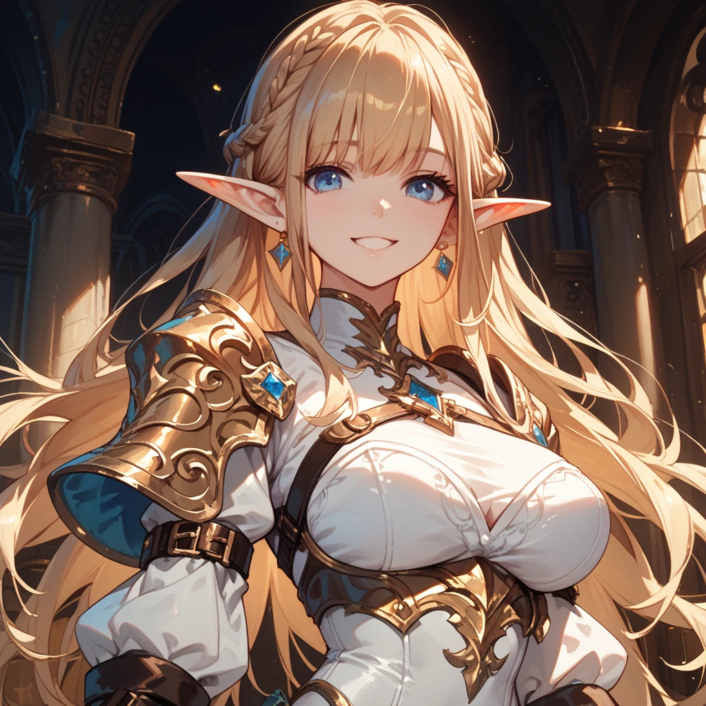 (1girl, solo:1.7), (elf), , (chuckle:1.5), (beautiful detailed brown eys:1.3), (blonde hair:1.5), long hair, fantasy background, fantasy ruins, upper body, huge breasts, BREAK (photo realistic:1.7), (masterpiece, top quality, best quality:1.4), (ultra detailed, absolutely resolution), ((16k, highres:1.5)), (high quality, cinematic, hyper realistic:1.5), BREAK (best impact:1.4), (Maximalism:1.6), (vivid contrast), (Ultra-luxurious light:1.2), (diffuse reflection:1.3), (high speed shutter, motion blur), (HDR, unity 16k wallpaper, extremely detailed CG, ultra highres, UHD, 1080P, HD, 4K, 8K:1.5),