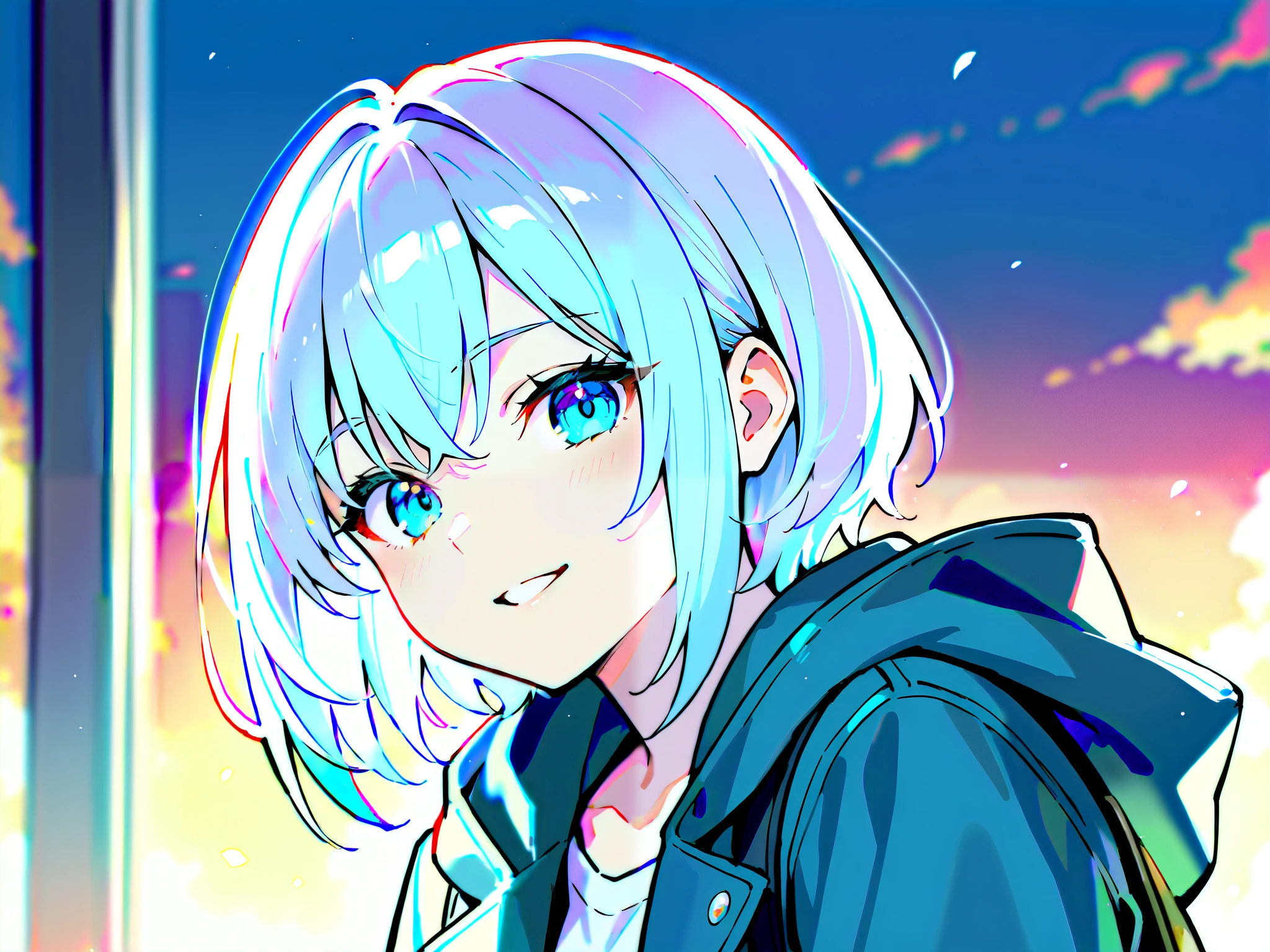 Cool woman with white hair