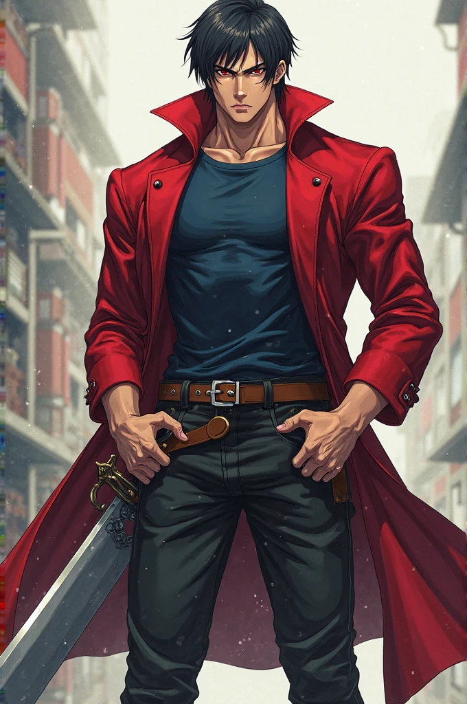 full body in image, masculine pose, unique hair, full man, dante jacket, hoodie, of dante, denim pants, male body, slender body, short hair, full body, hot body, sexy male body, dinamic pose. detalied pose, body, simple background, expressive face, focus on face, line art, sketch
