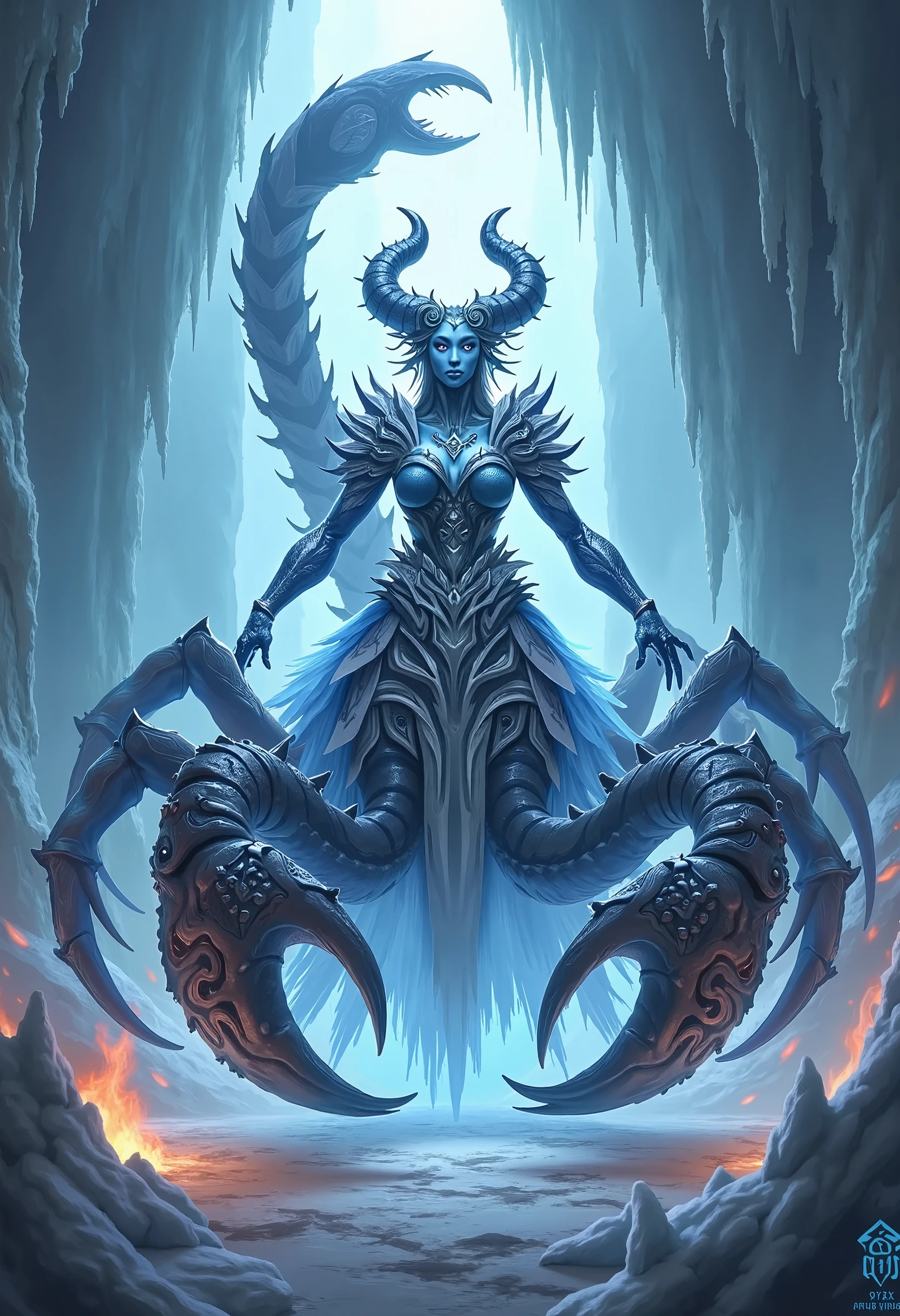 (best quality,4k,8k,highres,masterpiece:1.2),ultra-detailed,realistic,photorealistic:1.37,a close up of a female demonic creature with a large head and horns, demon queen, demonic creature, demonic parasite, demonic monster, unholy abomination, fat ripped satanic creature, eldritch abomination, known as voryn dagoth in life, lich vecna (d&d), diablo concept art, eldritch goddes, fit female demon with white horns, (NSFW:1.2),(bioluminescence:1.3)