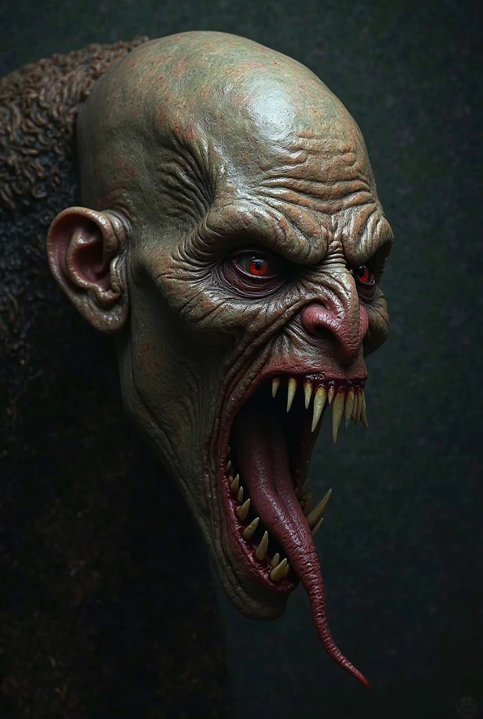 Angry Woman filipina aswang face side view