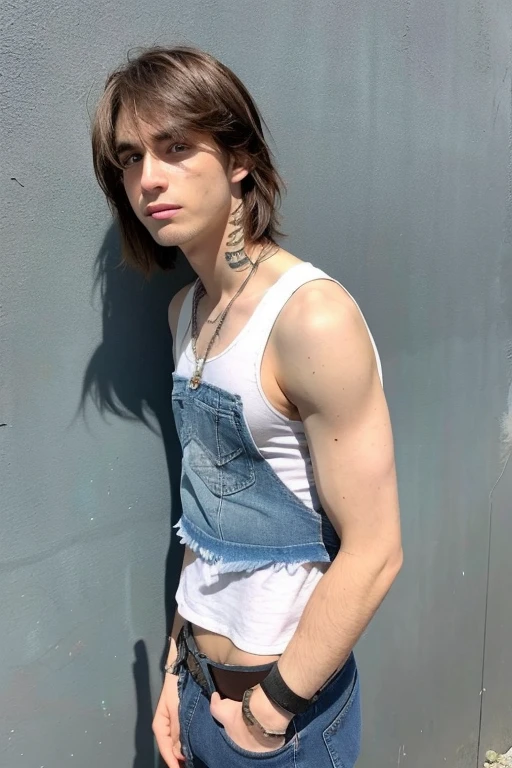 Man wearing crop top
