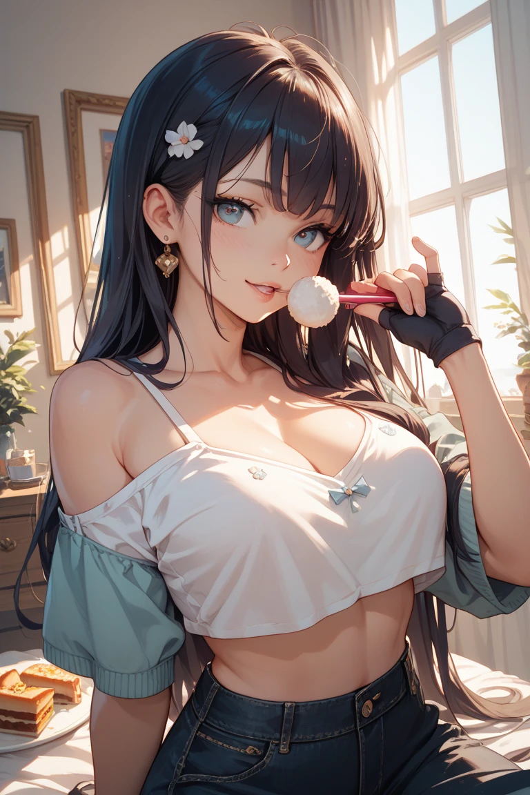 highest quality, masterpiece, High resolution, alone, {Hikari_Pokemon:1.15}, length_hair, Have, hair_ornament, beanie, white_hat, hairclip, smile, green_eye, eyelash, blush, black_hair, green_hair, Open_mouth, gray_eye, One girl, Gentle smile, Sitting in a chair, Looking out the window, Twilight Light, Learn more, In underwear, Sexy corsets, lace and lingerie with great detail,Bedroom, ((masterpiece)), (((highest quality))), ((Super detailed)) , break (masterpiece:1.2), highest quality, High resolution, unity 8k wallpaper, (figure:0.8), (Detailed and beautiful eyes:1.6), Highly detailed face, Perfect lighting, Extremely detailed CG, (Perfect hands, Perfect Anatomy),