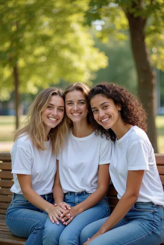 A group of teenagers in a forest hugging each other