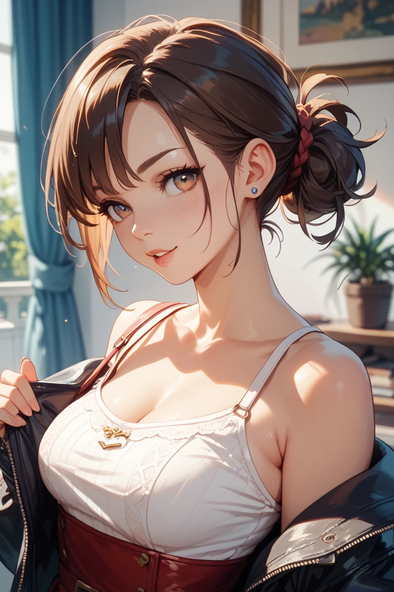 (random boyish fashion),(random pose),(random hairstyle),(large breasts:1.5),(Highest image quality, (8K), Ultra-realistic, Best Quality, High quality, High Definition, high quality texture, high detailing, Beautiful detailed, fine detailed, extremely details CG, Detailed texture, realistic representation of face, masterpiece, presence)