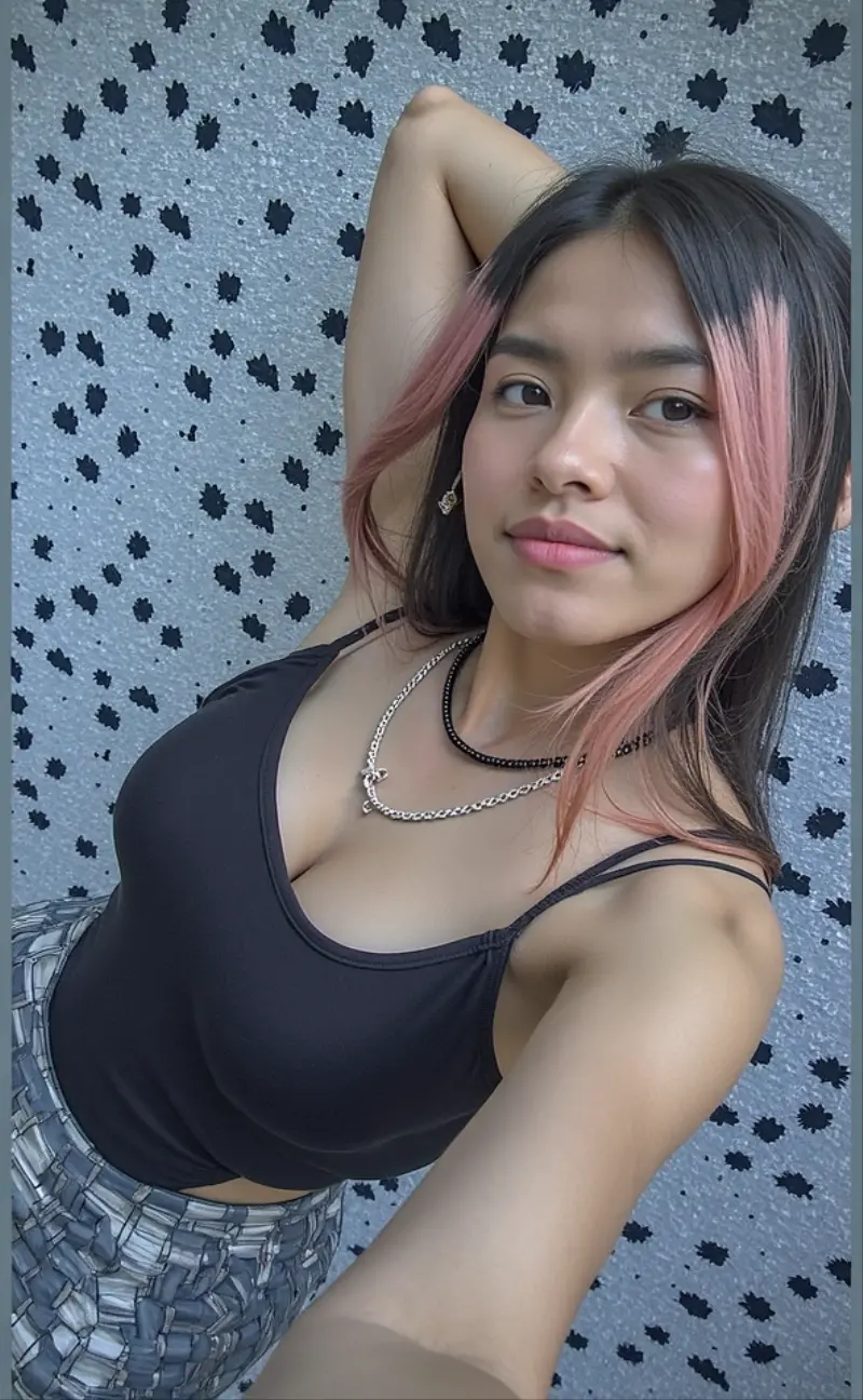 realistic photo of A beautiful girl wearing pink punk shirt in bedroom, highres, masterpiece, 1girl, solo, best quality, realistic, long black hair upsweep, ((sad face)), pov, indoor, sexy figure, (Sexy woman), (lying), (20 years), laying on back, excited, 4K, HDR.
//
lora
SELF15 Orgasming Face