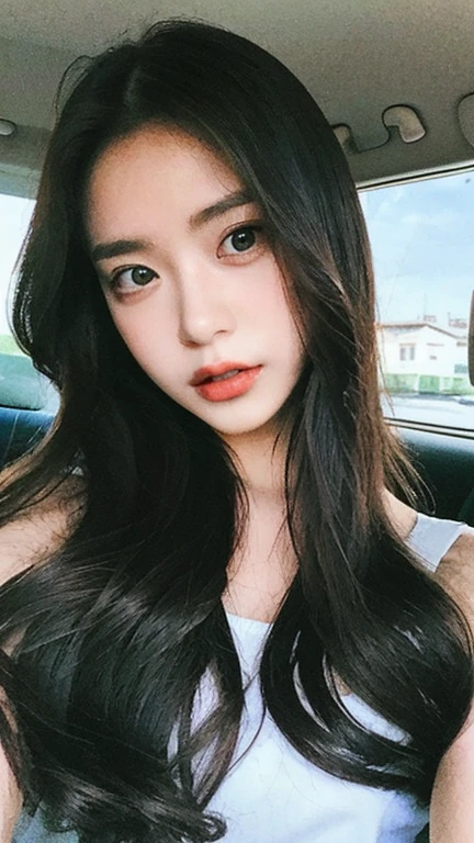 there is a woman sitting at a table with a glass of wine, jinyoung shin, with short hair, jaeyeon nam, young cute wan asian face, female actress from korea, cute korean actress, young adorable korean face, lee ji-eun, lee ji - eun, ulzzang, heonhwa choe, portrait of female korean idol, beautiful young korean woman