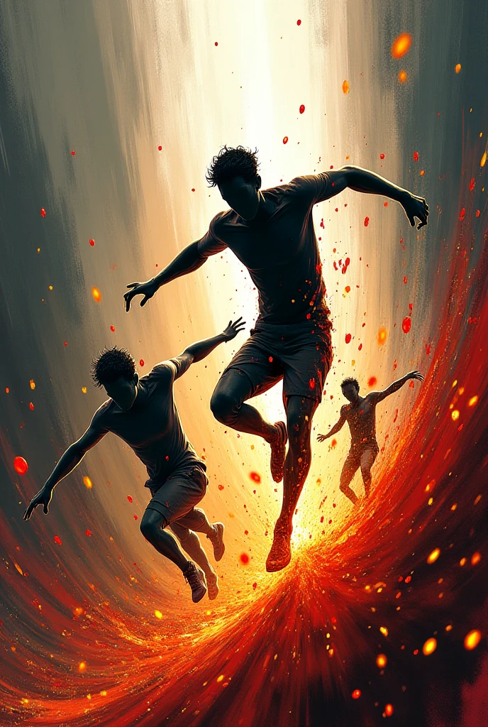 Abstract image of furious sidelines on red and slightly yellow background