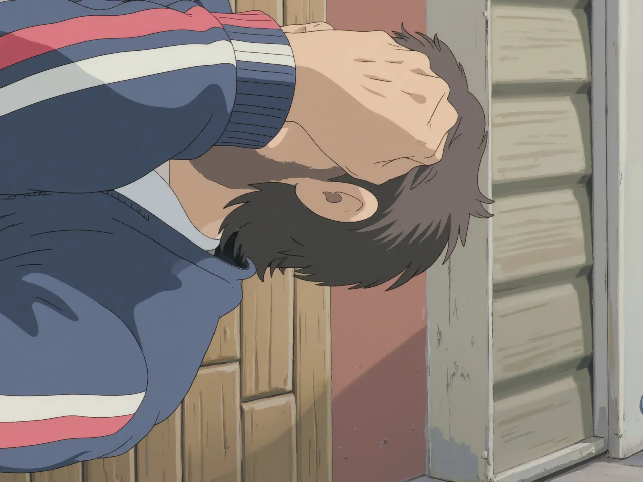 The characters are in the style of Japanese animation of the 80s and 90s. The protagonist (male) of the film is a . He comes from a middle-class family, but is now without food. He looks hungry. He's got his head in the sand.