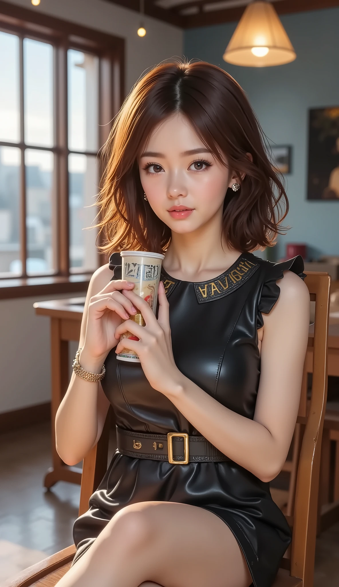 (((( masterpiece)))), (((( top quality)))), high definition,fine grain, Detailed Faces, 非常にDetailed Facesの描写, detailed eyes 、Detailed Faces、 detail hair 、 sparkling skin 、sweat、cute girl, (((ラーメンをおいしそうに食べている))), 学生服, , Action, Big swollen breasts , full body shot