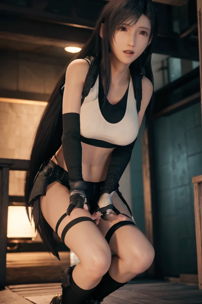 Tifa Lockhart is captured by the beast&#39;s tentacles and enjoys sexual pleasure..., (((とても美しい15 year old girl))), ((highest quality)), ((masterpiece)), (realistic), perfect face, ((white crop top, elbow pad, fingerless gloves, suspenders)), 8K, ultra high resolution, (Photoreal:1.4), golden ratio, ultra high resolutionの写真, (complete limbs), (normal limb), (膝をつくopen leg pose), Sigma 85mmF/1.4, 50mm Lenac lighting, hyper real, Clothes that are too close to the skin, (perfect limbs), beautiful thighs, ((Don&#39;Do not wear anything on your lower body)), thin eyebrows, nffsw, RAW photo, Too cute face, 1 Japanese female, thin, thinウエスト, (raise your arms), ((exposed lower body)), Tifa Lockhart gets licked all over by tentacles, young and cute little face, lots of sweat, ((anatomically correct limbs)), The costume sticks to your skin too much, thin美女, セクシーな15 year old girl, penis inserted, detailed crotch, ((complete limbs)), Clothing that fits your skin perfectly, (gasping face), sweaty and wet:1.4, (Full body photo from the top of the knee), (open leg pose,), ((beautiful thighs)), 15 year old girl, not wearing underwear, ((anatomically correct limbs)), Tifa Lockhart is defeated by the enemy., Love juice drips from the crotch that spreads from side to side.