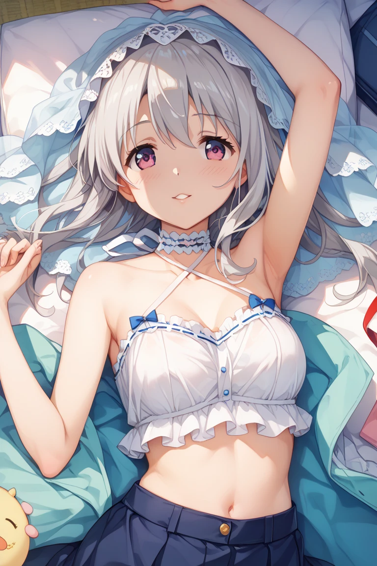 (MASTERPIECE), (Best Quality), (Ultra Detail), Official Art, One Girl, Silver-haired Loli, Petite Little Girl, White and Gold Swimsuit, Off Shoulder, Small, Small, Small, Cleavage, Underboob, Thigh Focus, Navel Out, Beach, Card Illustration, Wallpaper