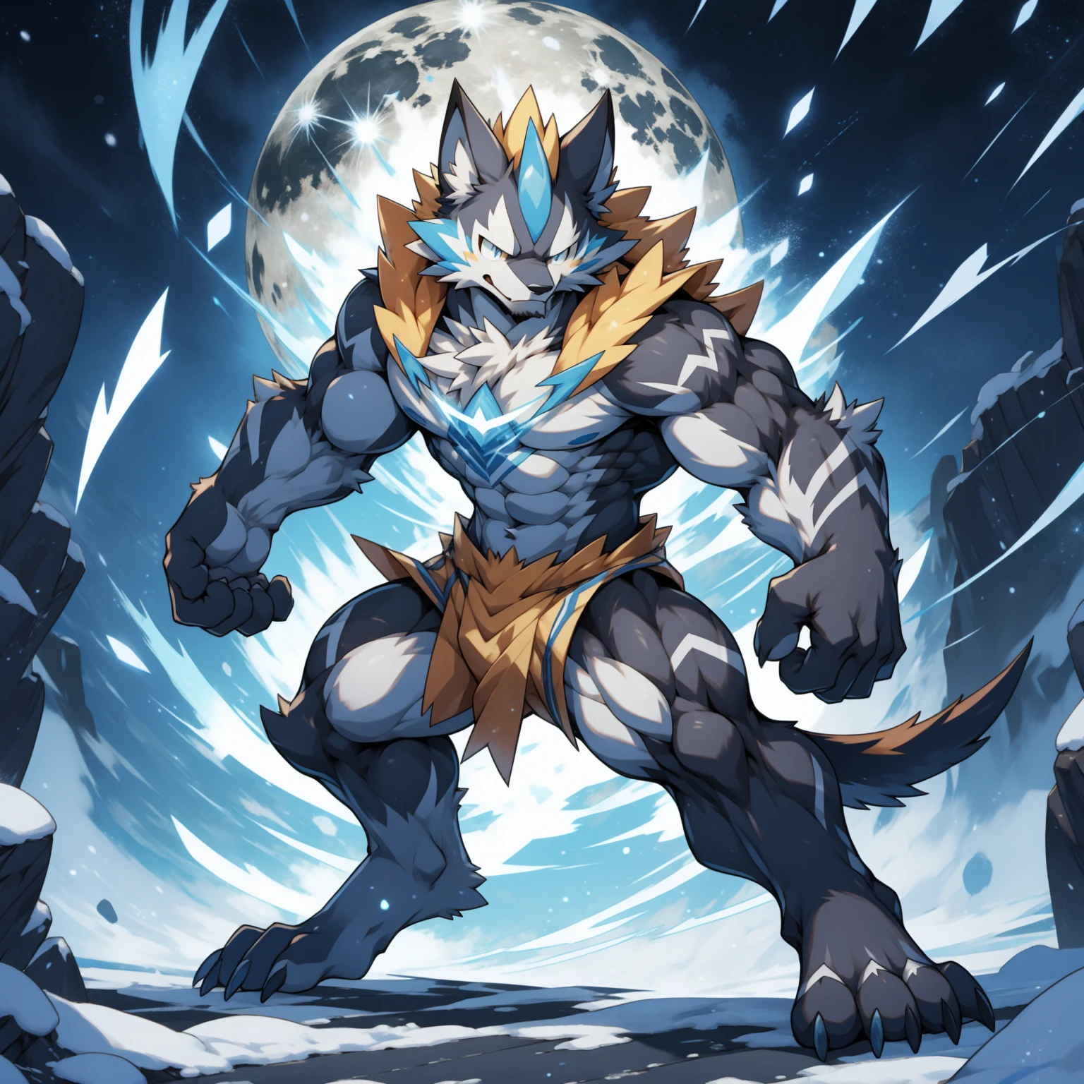 (masterpiece, best quality, detailed:1.2) (Pokémon) LUCARIO, detailed full body, a knight's mechanical armor, glowing wide and heavy armor, wears full body armor. massive muscles, huge pecs, chiseled abs, huge pectorals, exaggeratedly huge muscles. wearing a cloak. unusually developed muscular body big muscle, pecs, triceps, traps, waist narrow, unusually developed muscular body,