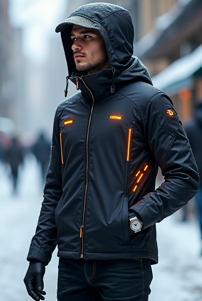 A smart jacket that adapts to the temperature and is controlled with a ...