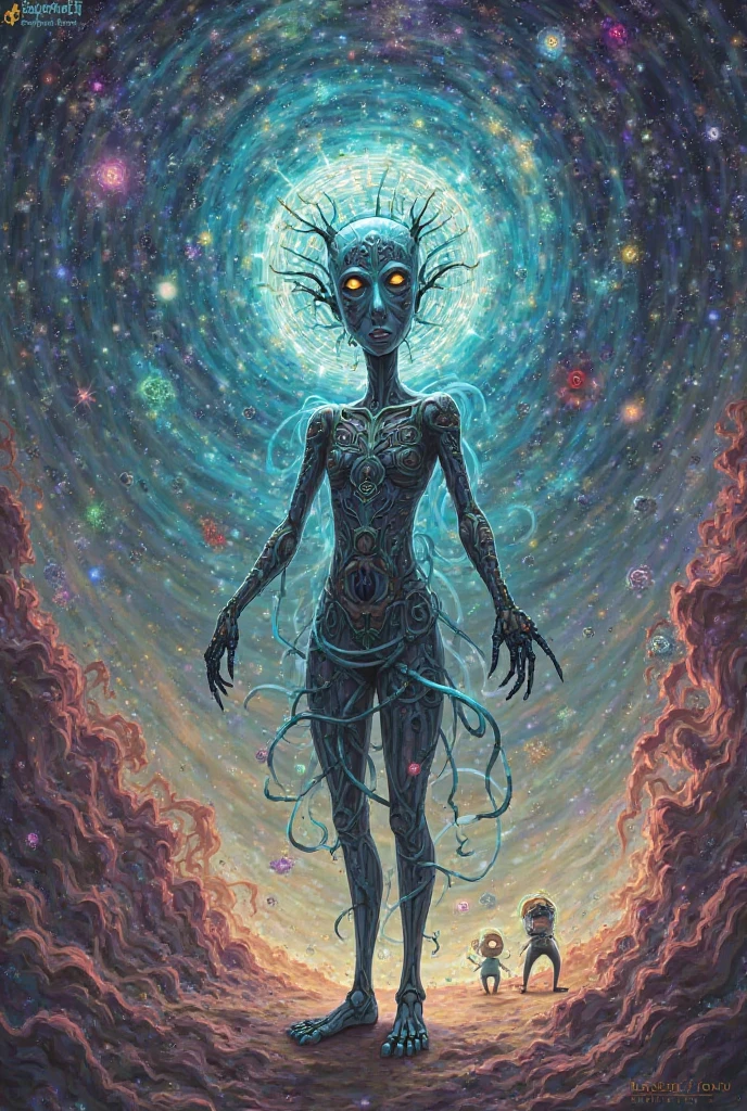 transparent human body shape, made out of stars, cosmic horror, outer space picture, lovecraftian picture, ,masterpiece