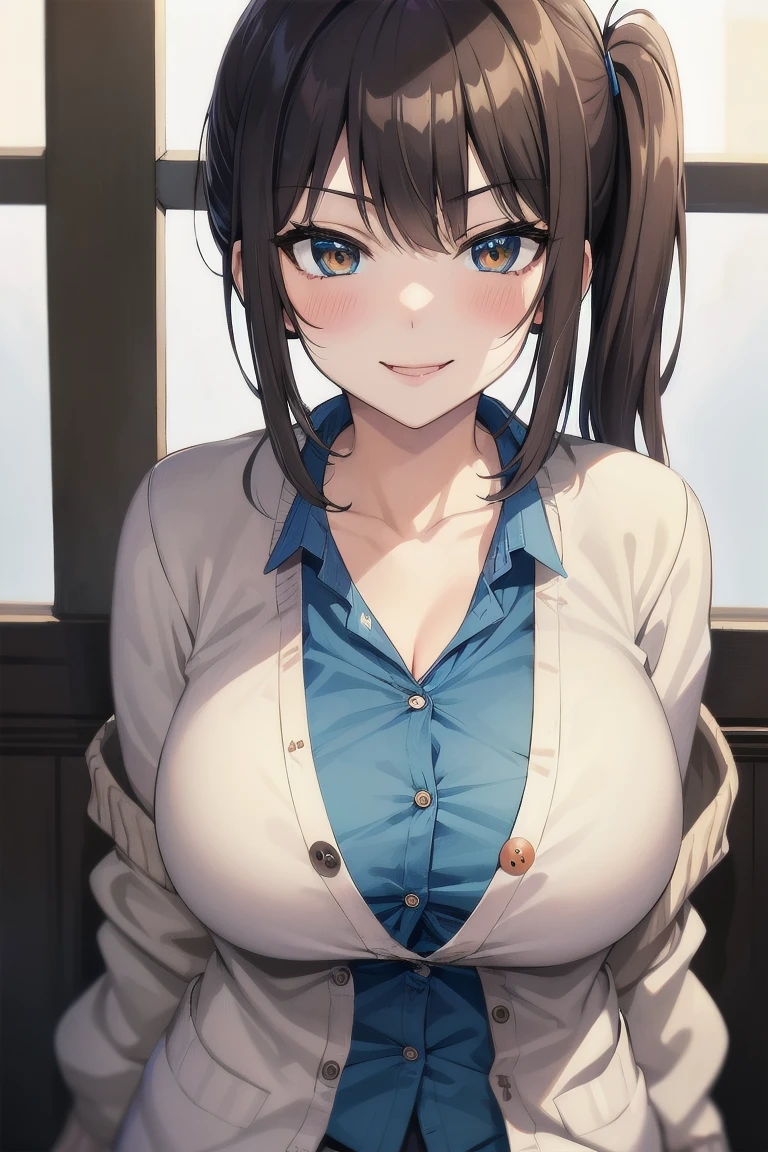 masterpiece, best quality, masterpiece, highest quality, milf, big breasts、V-neck knit long sweater maxi dress、indoor、Vulgarity、big cleavage、big breasts、detailed person、detailed eyes、detailed face、detailed background、high quality people、High-quality faces、high quality face、high quality and person、full shot, full body, セクシーな歩き、リアルアニメ描写、35歳、エロいmilf、(((繊細で詳細な顔の描写)))