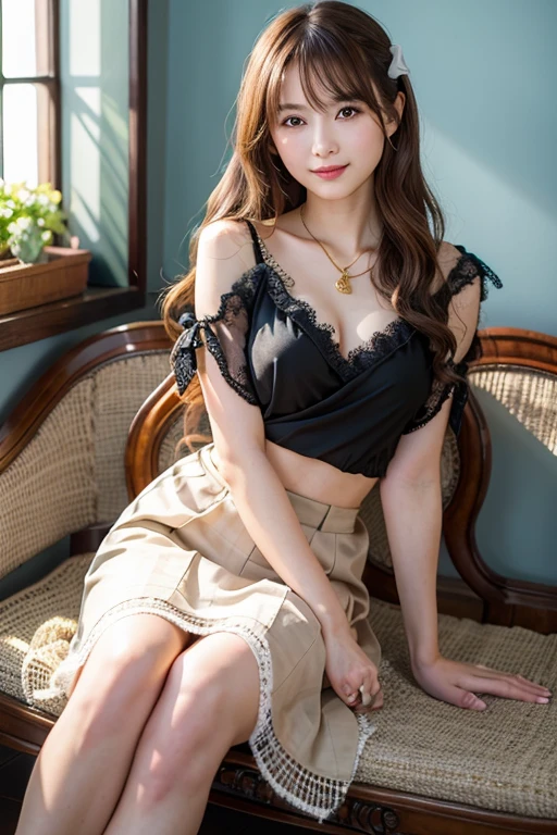 1 girl, solo, seductive look, sensual, elegance and charm, (masterpiece, best quality, high resolution:1.2), looking at the viewer, standing, (intricate and beautiful:1.2), (detailed light:1.2), (soft light , side light), (high resolution textures), outdoor, Burmese girl, wearing(( lace push up bra)), wearing acmm long skirt, pink acmm long skirt, printed skirt, garden with flowers background, sun light, ((feminine curves)), attractive.