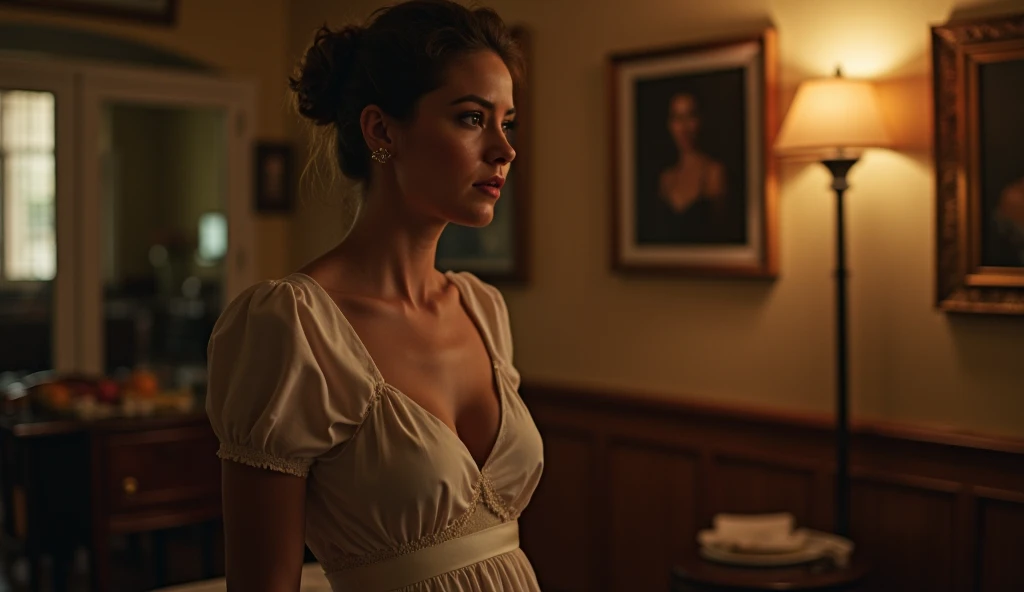 1woman, full body:2.0, fullbodyesbian, (side view:1.3) , she is a gorgeous beauty,(interior old Perfumery House, a perfume shop)), (she's dressed elegantly, professional, with great style,), she's at a table covered in variety of flowers (inhaling the aroma, eyes closed, smelling the flowers:1.3), realistic photo, (72% of photo is black in drawing:1.2) beautiful face, slight smile, intense presence, masterpiece, obsessively detailed perfumery, flowers and (vintage glass perfume bottles, stunning antique glass perfume bottle, bulb perfume atomizer:1.1), cozy relaxed, catching us, beautiful hands, closed eyes with long eyelashes, gorgeous, incredible details, incredible smells, mist in air swirling, ((high contrast)), (deep, darkest shadows), (shadow details:1.0), ((taken using Leica camera, aperture: f/2.3)) , hyper-realistic skin, pores, scar, mole, (she has short blonde hair, flowy, highlights), smokey eye makeup,, her arms relaxed , relaxed moment, she's in dark with natural light glow, (romantic light:1.7), radiant skin, perfectly framed face, perfect relaxed hands, perfect fingers, (perfect portrait, incredible eyes:1.1), a work of art,sexy beautiful composition, golden ratio, inspiring, (highest quality fabric texture), every detail,Fine facial features – (Highest Quality) ,Leica camera film, High quality ○○ detailed – ○○ details ultra detailed(Ultra-fine ), Photorealistic, Extremely detailed(Extremely detailed) , (highest detail image, lens flare, realistic)○○ res – ○○ resolution ultra high res(A high resolution),playful relaxed photos