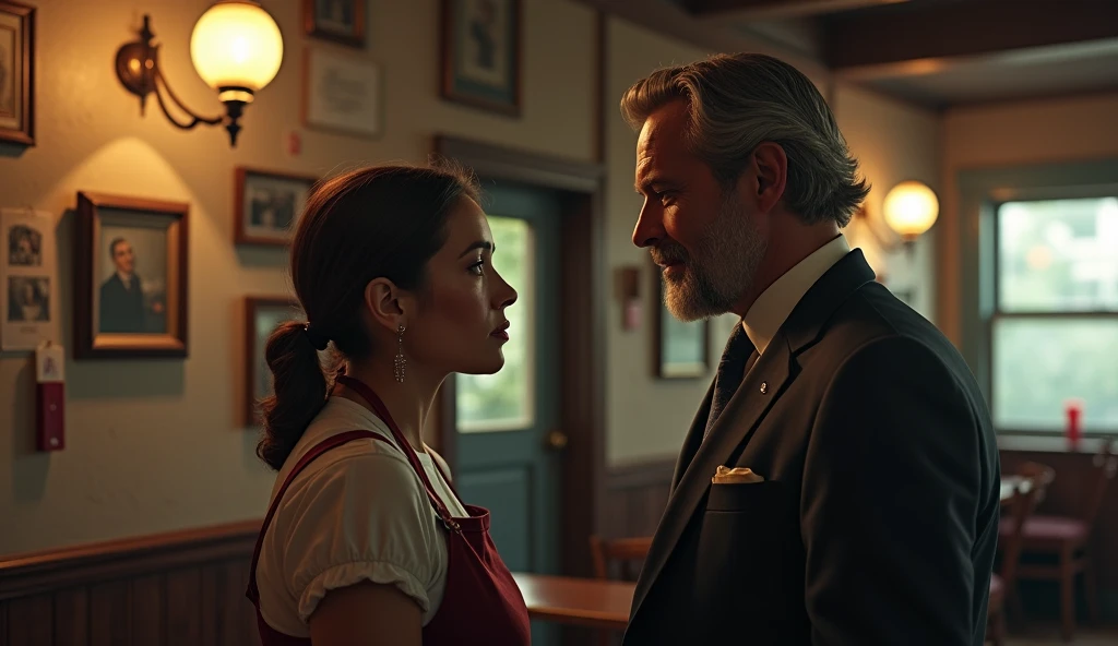 Tetouan, 1937. portrait of A young ((((35-year-old)) Marcus Logan)), pale englishman, tall, tight hug, embracing girlfiend Sira Quiroga, looking at each other, ((((sad farewell)))), ((((clothings from the 1930s)))), ((messy chestnut hairstyle of the 1930s)), ((colorful))
