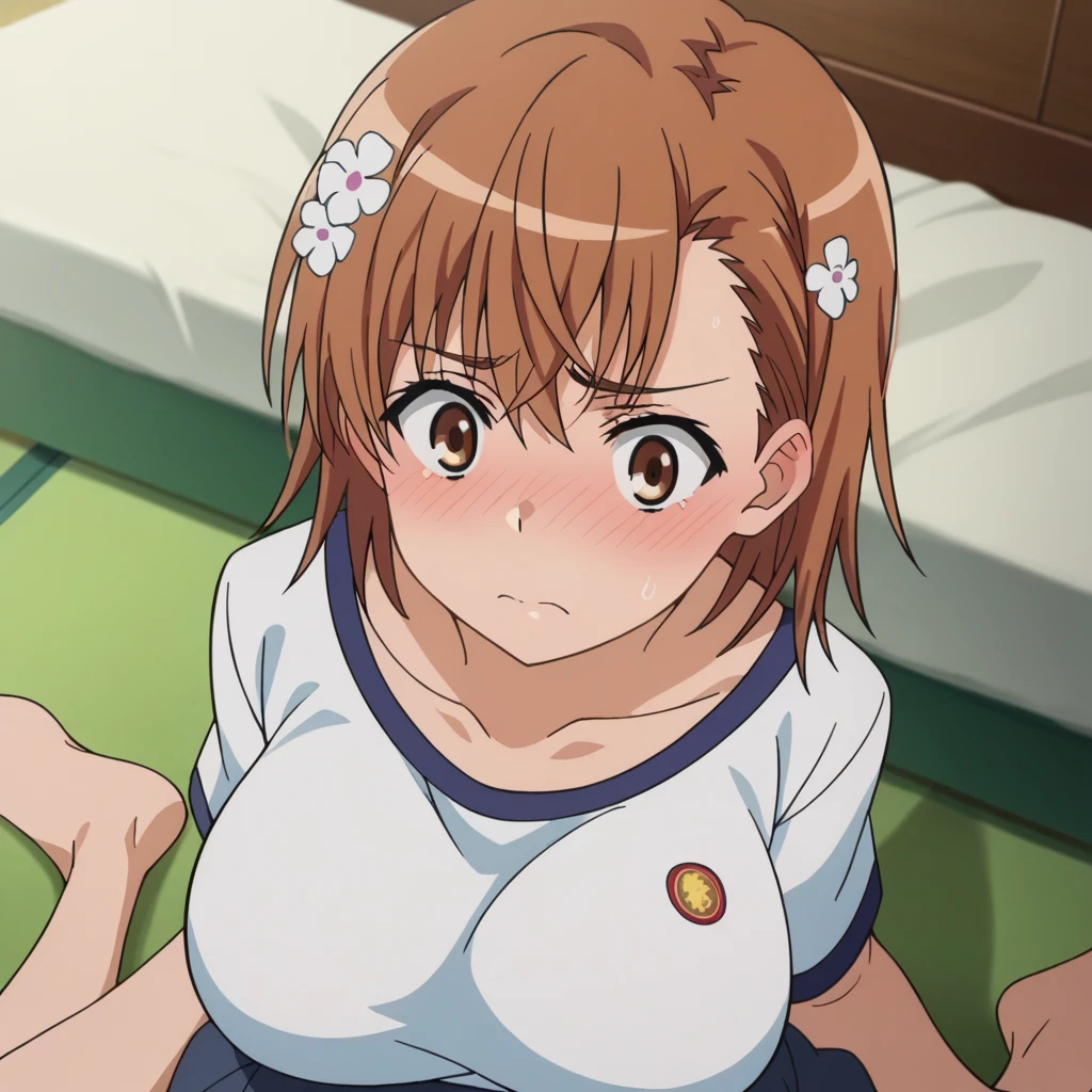 on back, standing, wood chair , Over low Shot, looking up, contrapposto, dynamic pose, cinematic lighting, nighttime , Cattle farm, daytime ,
1girl, Uraraka Ochako, thick_eyebrows blush_stickers, brown_hair, brown_eyes, short_hair, sideburns, shiny hair, medium breasts, skindentation +++ v-shaped_eyebrows, :o , , clear iridescence gingham check collared shirt aqua checked skirt, drawers pantyhose full brogue, extremely quality extremely detailed, illustration, cute anime face, spread legs, upskirt view, skirt lift, saliva from mouth, under view, cameltoe, front view