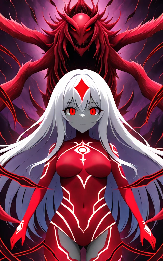 A future Earth where all land has been submerged,Sea.High resolution, Anime Style, Red Bikini.武装しているSeaで泳いでいる女の子, 女の子は未来のSeaで発射できる銃を持っている, A smile aiming at the prey,Giant dinosaur-like fish,背景にSeaの中に完全に水没したビル群,Show girls larger