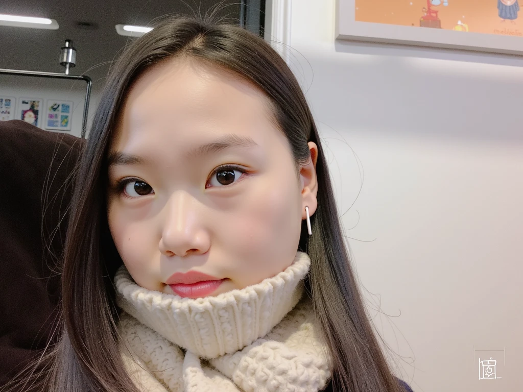 There is a woman posing for photo in a fur coat, beautiful korean woman, gorgeous korean young woman, korean woman, 8k selfie photo, beautiful korean young woman, korean girl, elegant, cute woman digital art, gorgeous chinese model, big breasts, plump, busty breasts, big breasts beauty, big breasts