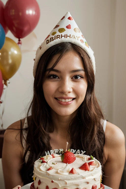 Birthday girl image with cake