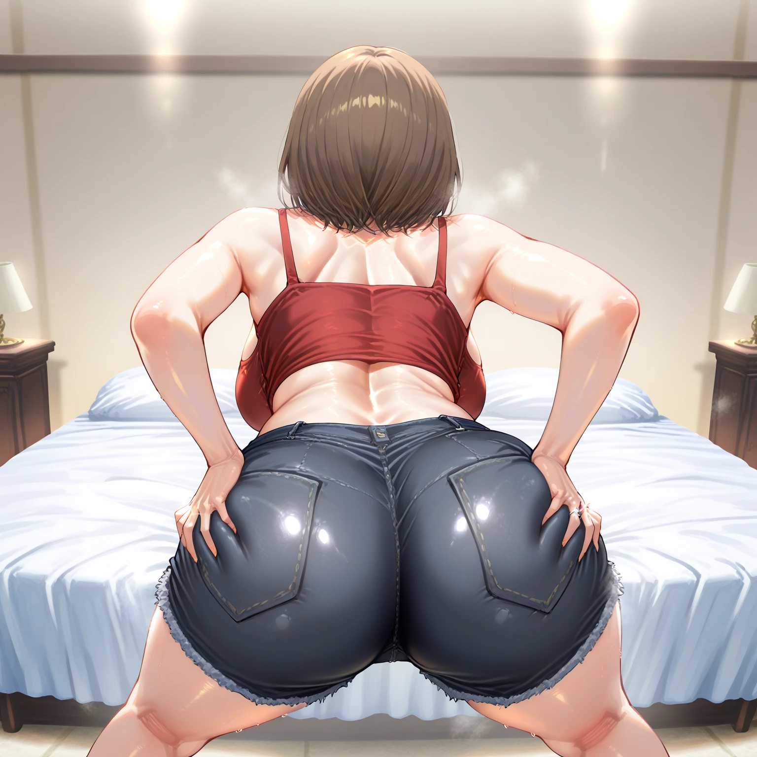 masterpiece,top-quality, high resolution, giga giantess butt crush, Venusbody,((wide hips, massive ass)), butt dimples,