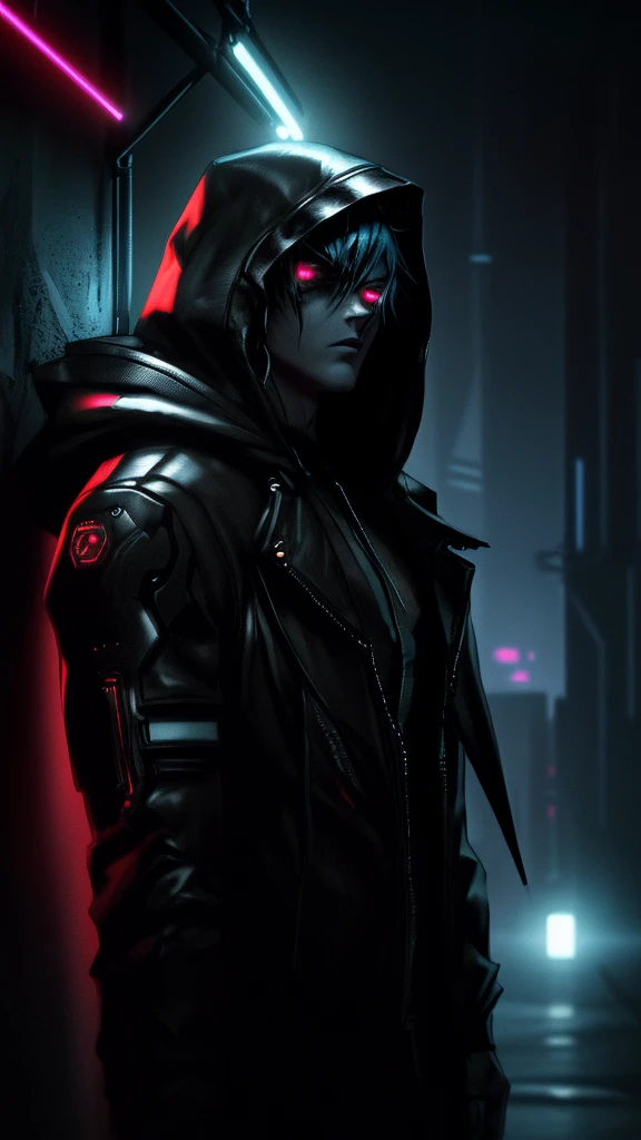 Ultra Definition Vampire Environment Cyberpunk Sharp Teeth Black Cloak Neon Lights Medieval Background