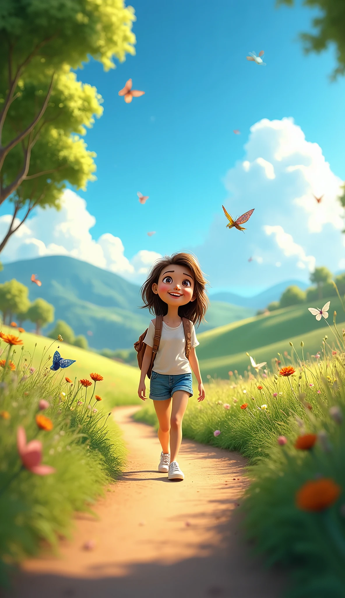 Walking at least 30 minutes outdoors. Disney/Pixar-style art