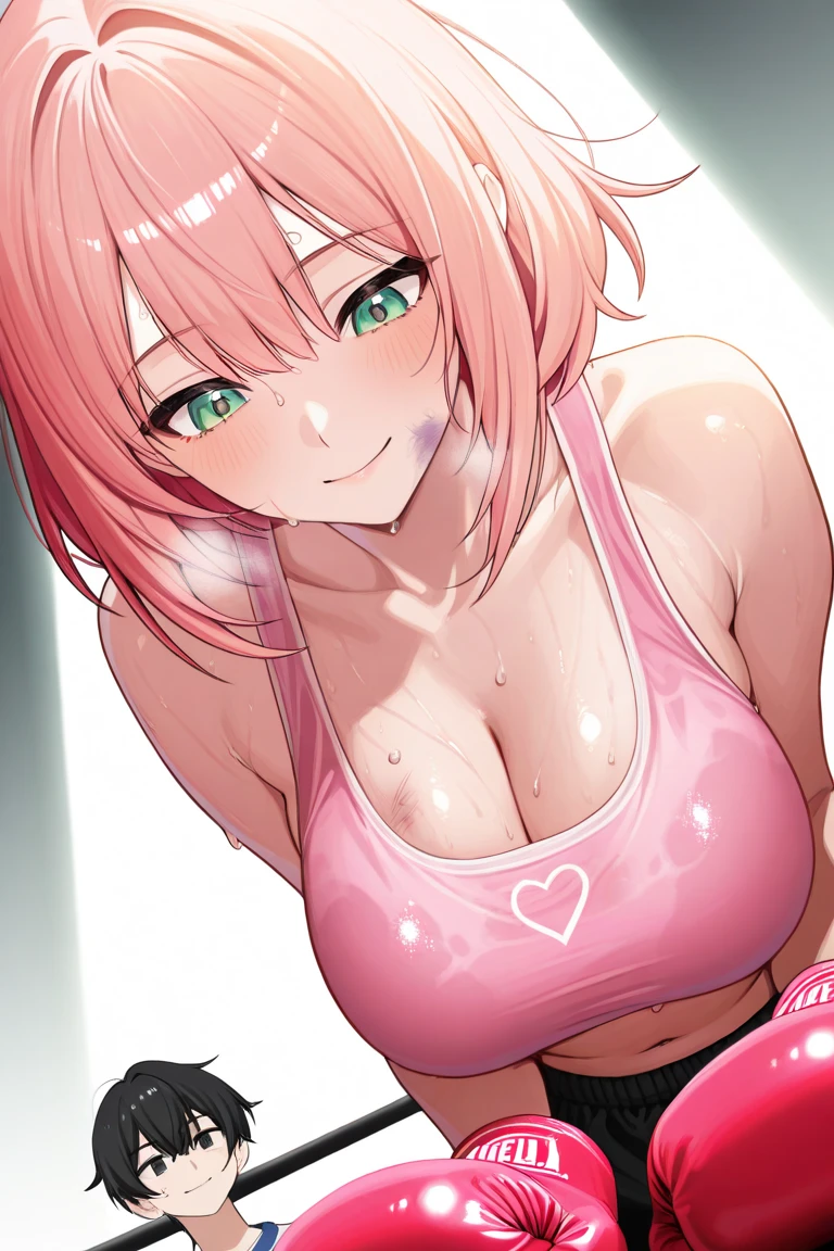 ((Best high quality:1.2)), (8k), extremely detailed, ((High detail:1.2)), 18 years old female, (small cute breasts:1.34)), ((hot perfect sexy hourglass body)), (micro-skirt), (paizuri),