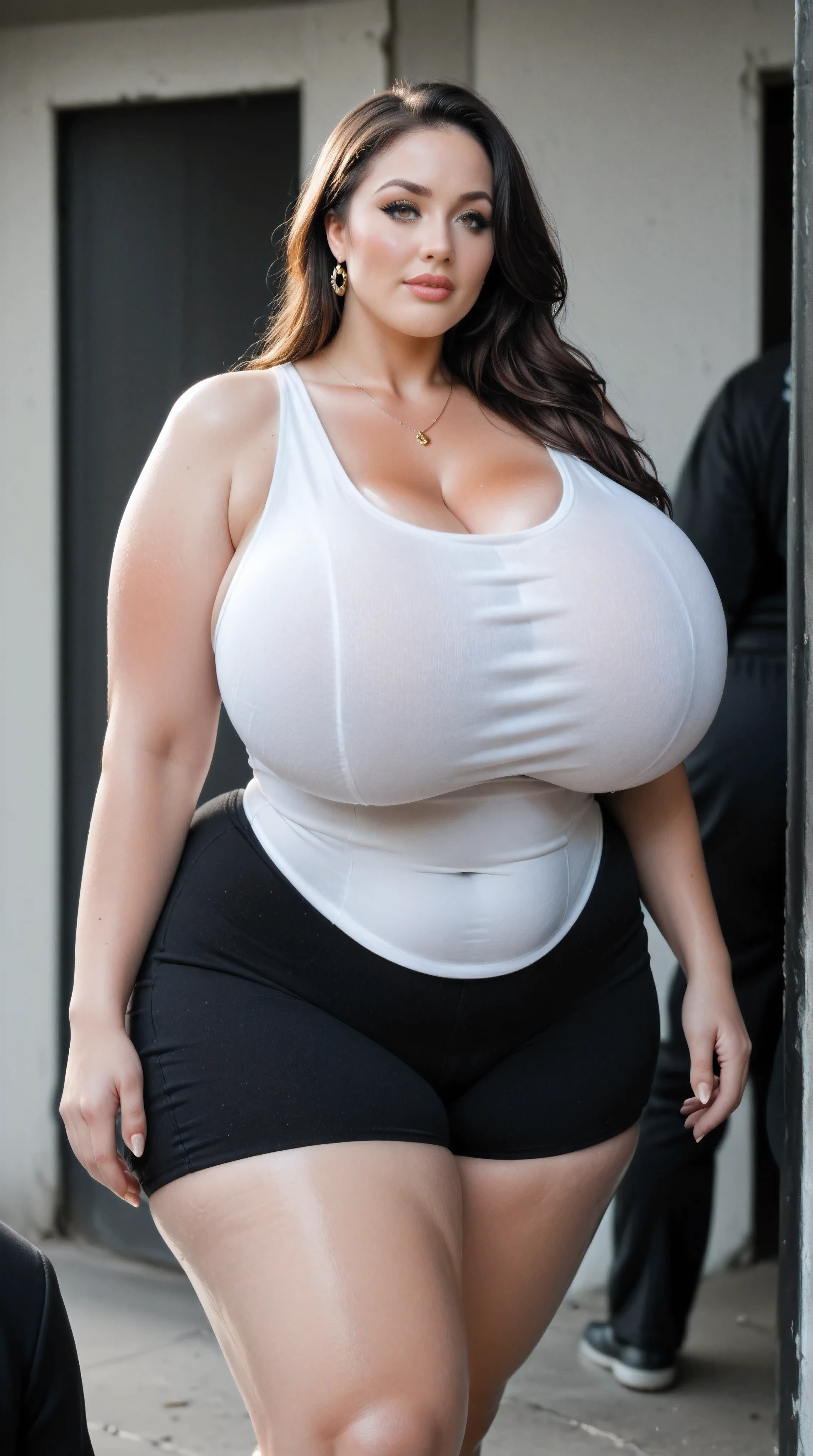 sexy and plump beautiful bbw, big chubby pussy, wearing tight sexy leggings