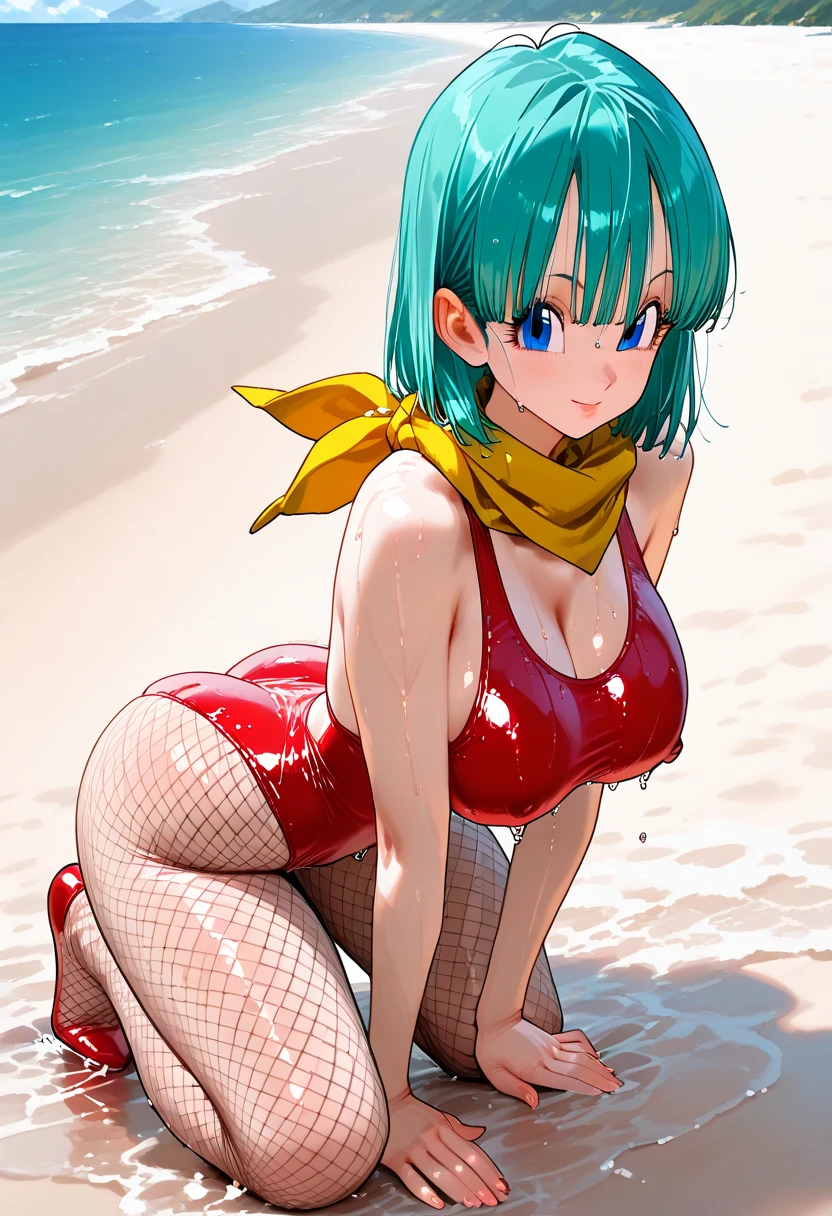 , a woman laying on belly on the beach, naughty,presenting ass, horny smile, bend over, beautiful eyes, beautiful girl, high detail skin, high detail eyes, high detail hair, highres, ultra detailed, sharpen picture, Highly detailed, masterpiece, best quality, photorealistic, <lora:LeeSeyoungLoRA:0.8> 1girl, bangs, short hair, red bikini, ponytail
BREAK
Green hair
