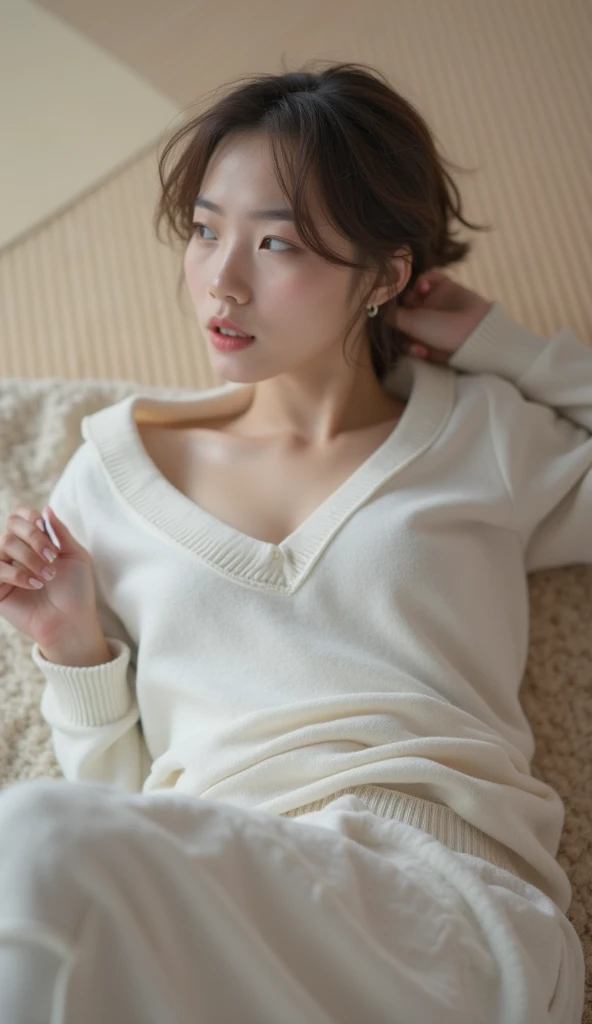 adorable, (, child), japanese litthite off_shoulder sweater, frilled skirt, long hair, hime cut hair style, sitting on bed, stretching legs, (best quality:1.0), (ultra highres:1.0) ,(photo realistic:1.2), (ultra detailed:1.0), (8k RAW photo:1.1), (suggestive smile:1.2),(pov footjob:1.2),sexy, naked, NSFW, tits, , sex, , tits was showed,  was showed, pink tits, small boobs, small body, maturbating, cum,  face, red face, raped, crying, sad face , asian girls, japanese girl, korean girl,