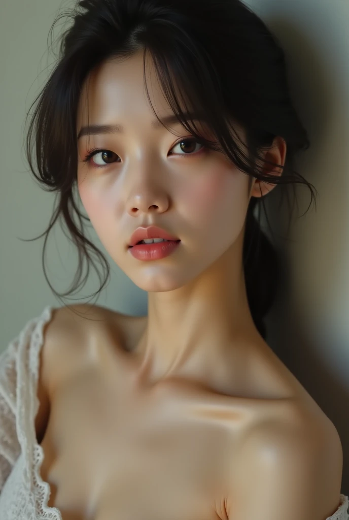 (masterpiece: 1.3), (8K, realistic, RAW photo, highest quality: 1.4), (young adult girl), beautiful face, thin haun big breasts young and beautiful.(thin face), beautiful hairstyle, realistic eyes, beautiful and nice eyes, (realistic skin), beautiful skin, shorts