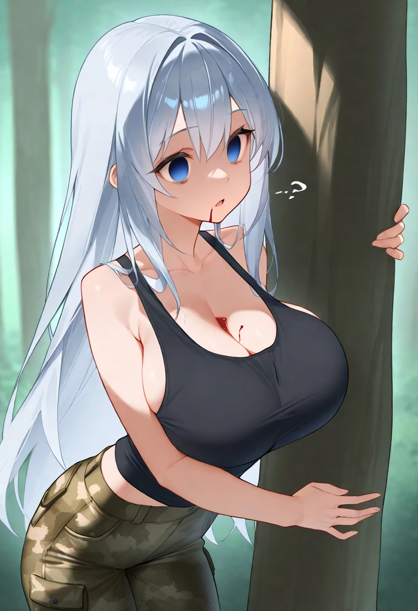 ((huge breasts)), beautiful breasts、(big breasts),Super detailed、#3b4195 background、beautiful flower、berry、far、leaf、calm color watercolor pattern、(watercolor texture)、(1 girl)、long hair、cute、 short petite pretty woman, 、 super detailed face、fine eyes, smooth skin,((one piece))、cuteポーズ