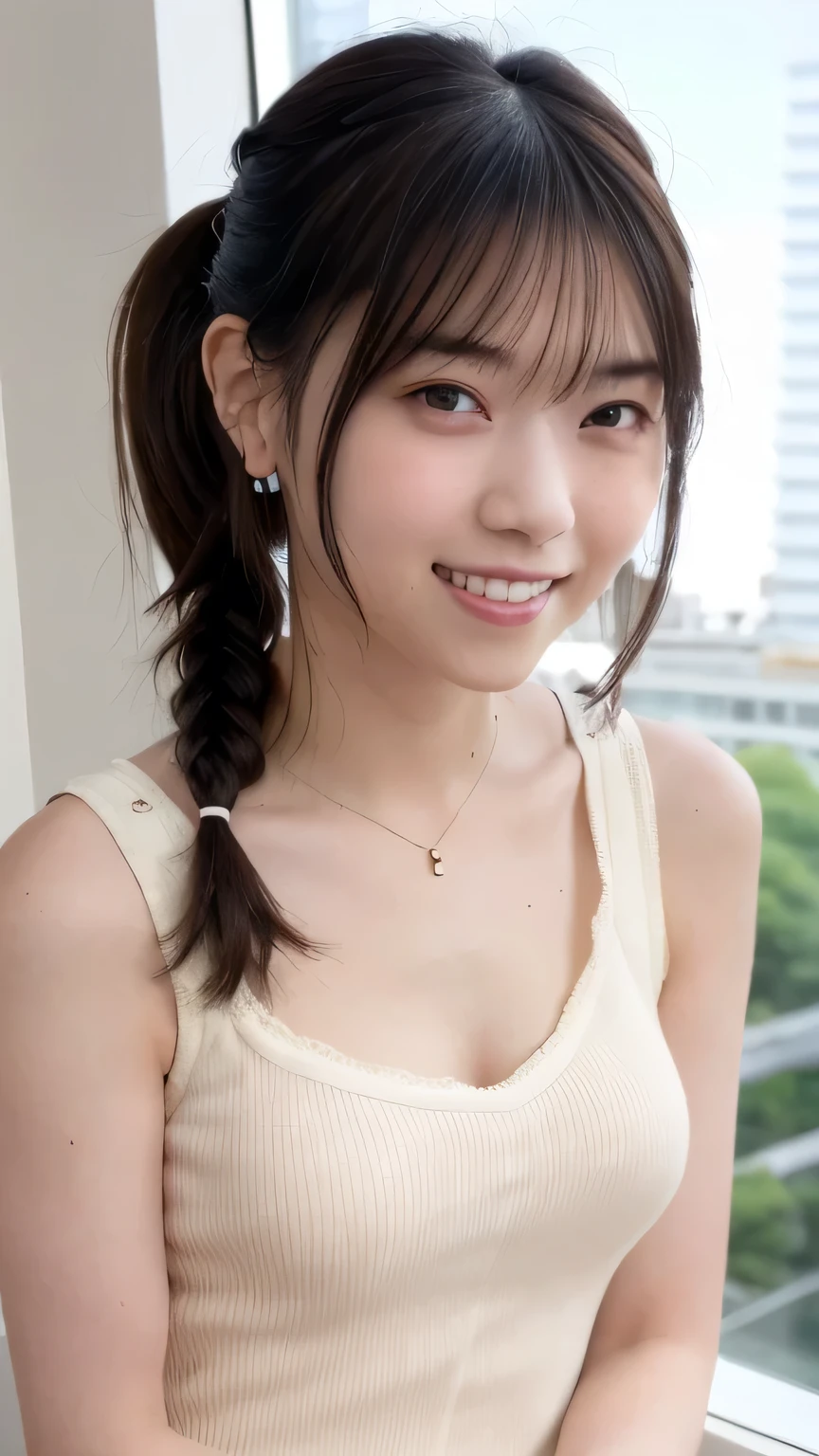 Tabletop, Highest quality, 
Very detailed, In detail, High resolution, In 8K,
((Realistic:1.4, RAW Photos, 超A high resolution,Best image quality: 1.4)),
wallpaper, 
((Perfect body composition 1.5)), Perfect Breasts、flesh-colored areola、Small flesh-colored nipples、Perfect cleavage、
Beautiful details, Natural color lip,
((穏やかなsmile:1.5)),
((Random Cute Hairstyles)), 
((Quite large breasts、Chest is open:1.2)),
((From various angles:1.5)),
((With pride、Look under your eyes、With pride、Mole on arm:0.9)),
((Randomly blurred background)),((Sunset sun)),((autumn leaves)),
((Random and cute expressions)),, 
Very detailedでプロフェッショナルな照明、
Perfect dynamic composition, Beautiful details,((Leaning forward:1.5)), ((Intricately designed sleeveless summer knit:1.6)),((Micro Mini Skirt:1,5)),((smile,Harajuku)),((sexy shot looking at camera))