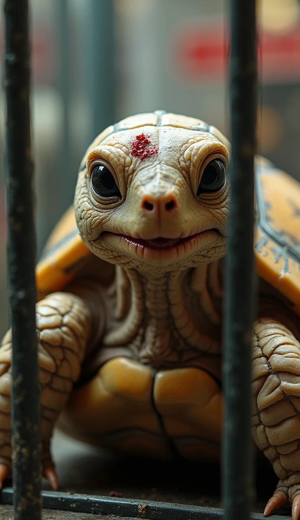 a turtle with a vagina for a head