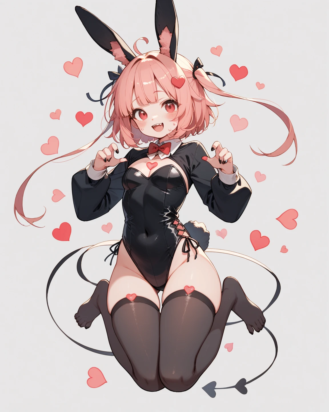 Little,Deformation,girl,Bunny girl,black