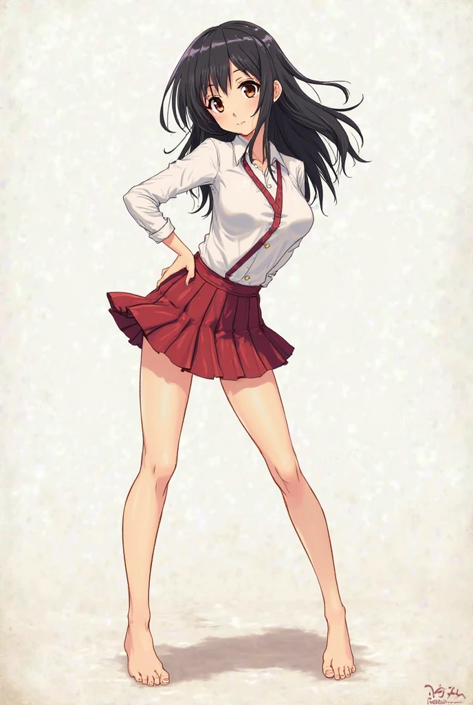anime girl in a short skirt and a shirt with a bow, seductive anime girl, beautiful anime high school girl, ecchi anime style, anime best girl, yandere. tall, anime full body illustration, attractive anime girl, yuki suou, an anime girl, anime girl, yandere, a-1 pictures, anime visual of a cute girl, roshidere
