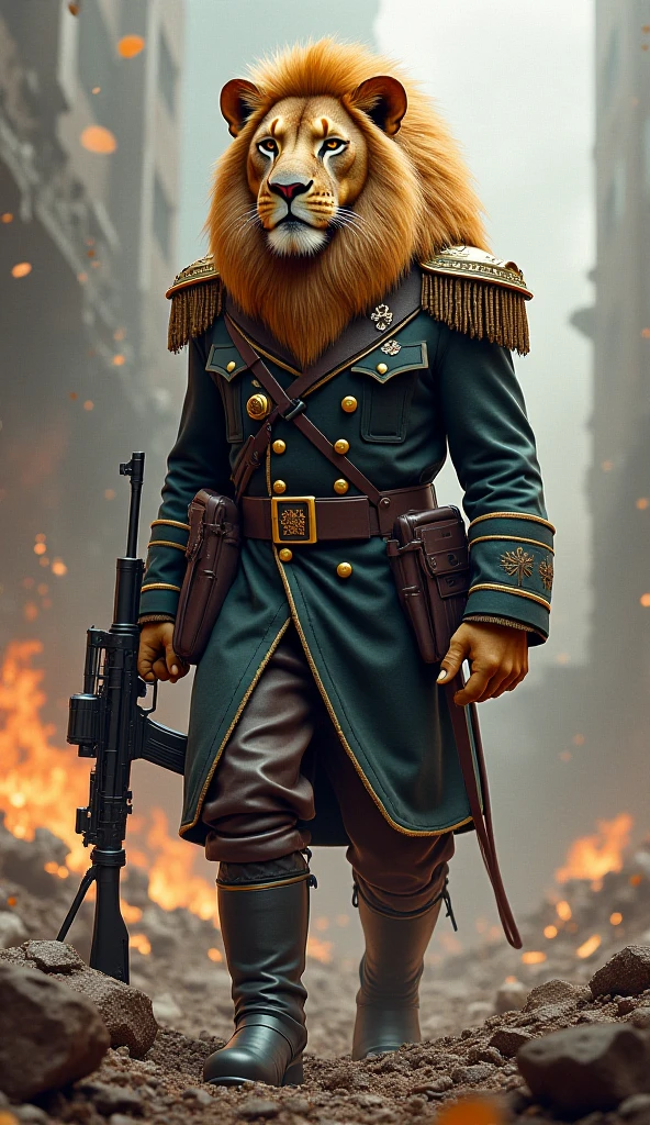(masterpiece, high image quality), (angry, muscular squirrel), (wearing navy blue military officer's uniform),( squirrel head), (gold trim on costume), (medals on chest), (rank symbol on the arm), in the background the flag of Brazil