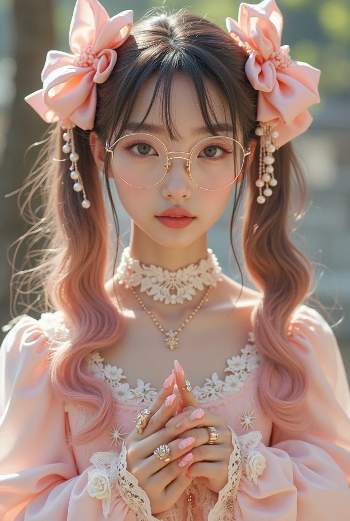 A young Japanese woman with soft, delicate features stands with a ...